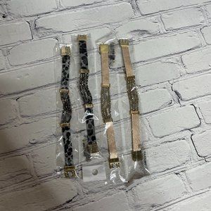 Resellers Bundle Wholesale Bracelets Lot of 4 Pink Leopard Sparkle Glimmer